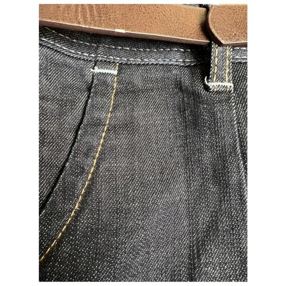 American Rag Blue Cuffed Brown & Gold Belted Jeans Shorts Flap Pocket Size 9 NWT - Picture 12 of 15